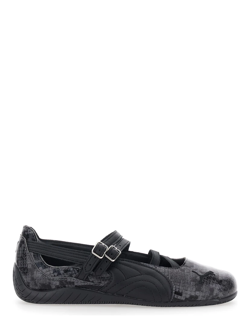 Ballet shoes SPEEDCAT Gray with Snake Print in Leather Women
