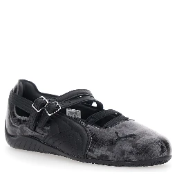 Ballet shoes SPEEDCAT Gray with Snake Print in Leather Women