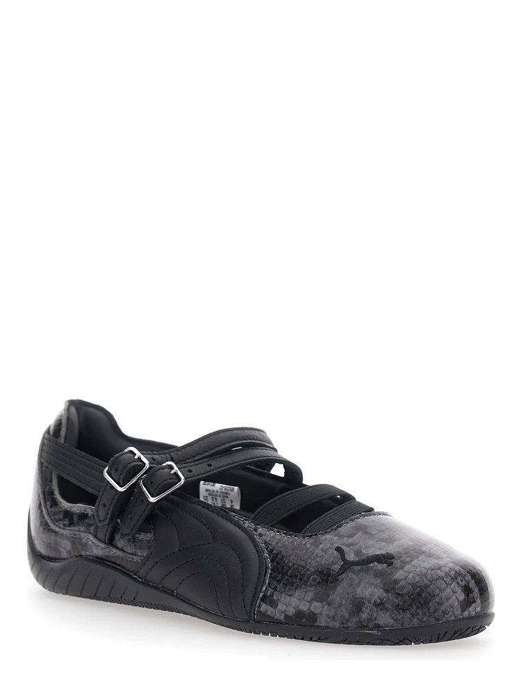 Ballet shoes SPEEDCAT Gray with Snake Print in Leather Women alternative