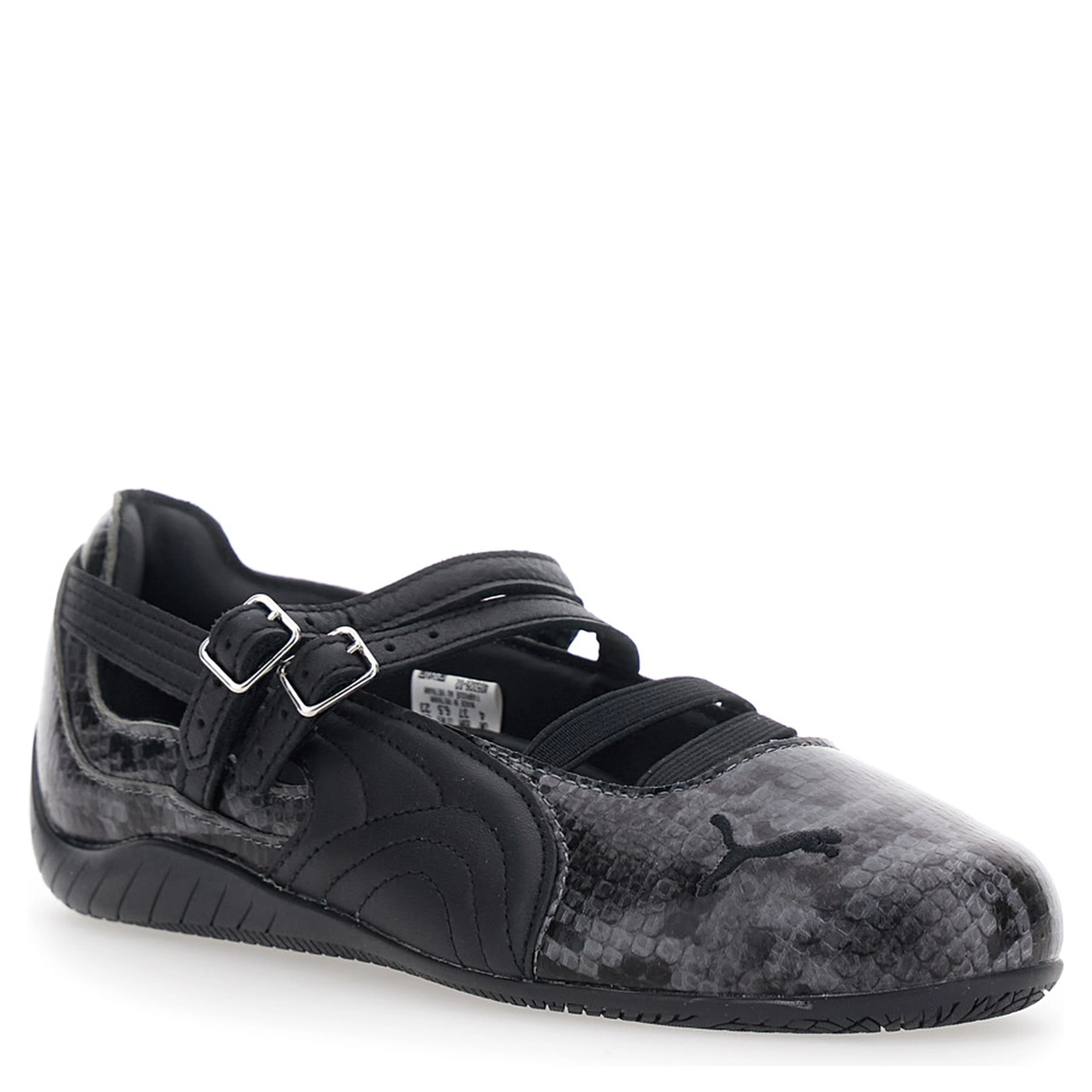Ballet shoes SPEEDCAT Gray with Snake Print in Leather Women