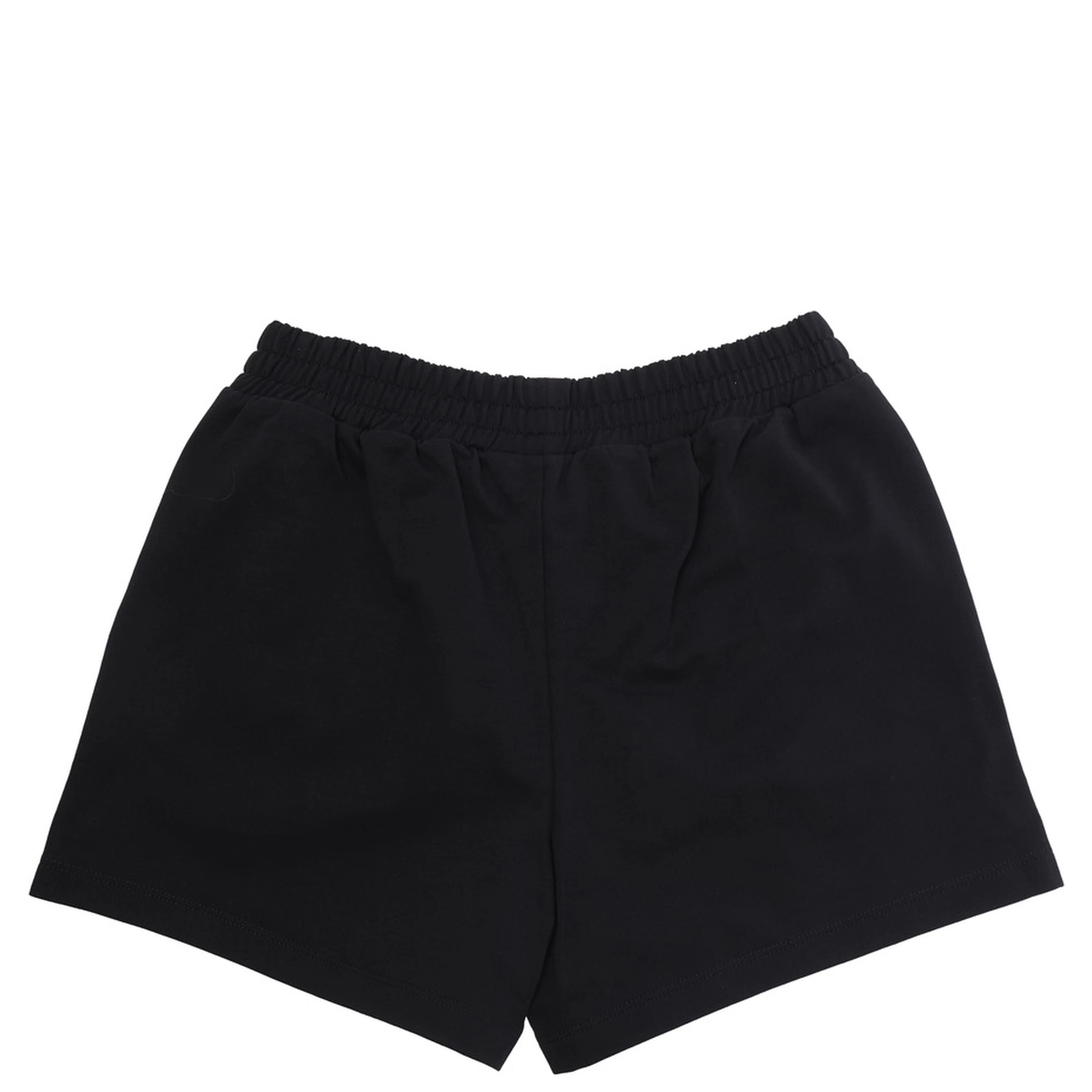 Black Shorts with Elastic Waist and Front Logo in Cotton for Girls