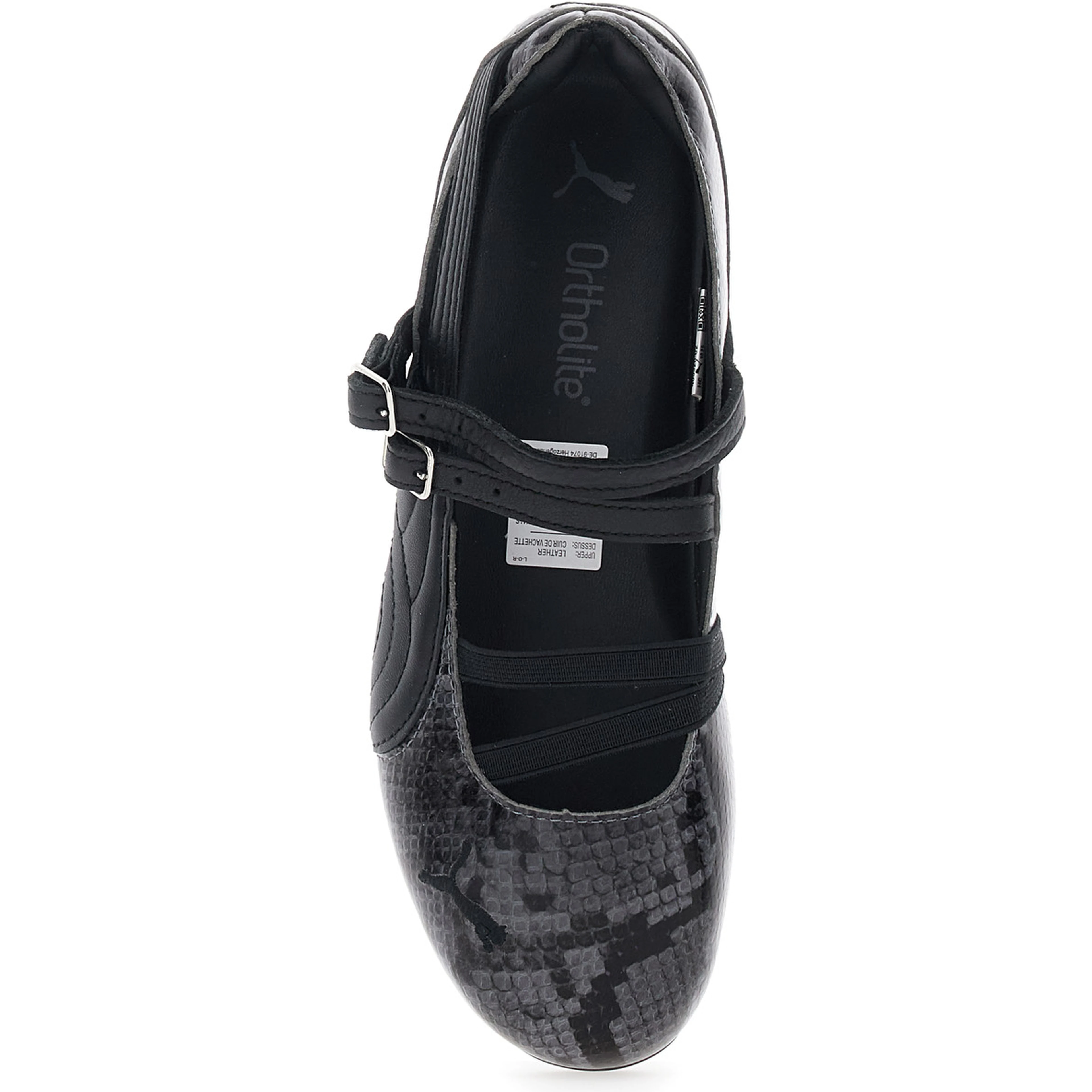 Ballet shoes SPEEDCAT Gray with Snake Print in Leather Women