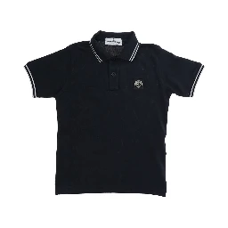 Blue Polo with logo patch on the front for kids
