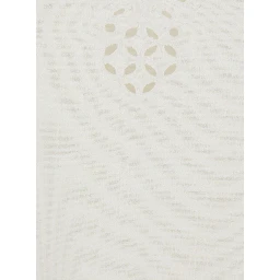 Dress Sherazade Crew Neck with Cut-Out Details and Scalloped Hem in White Cotton for Women