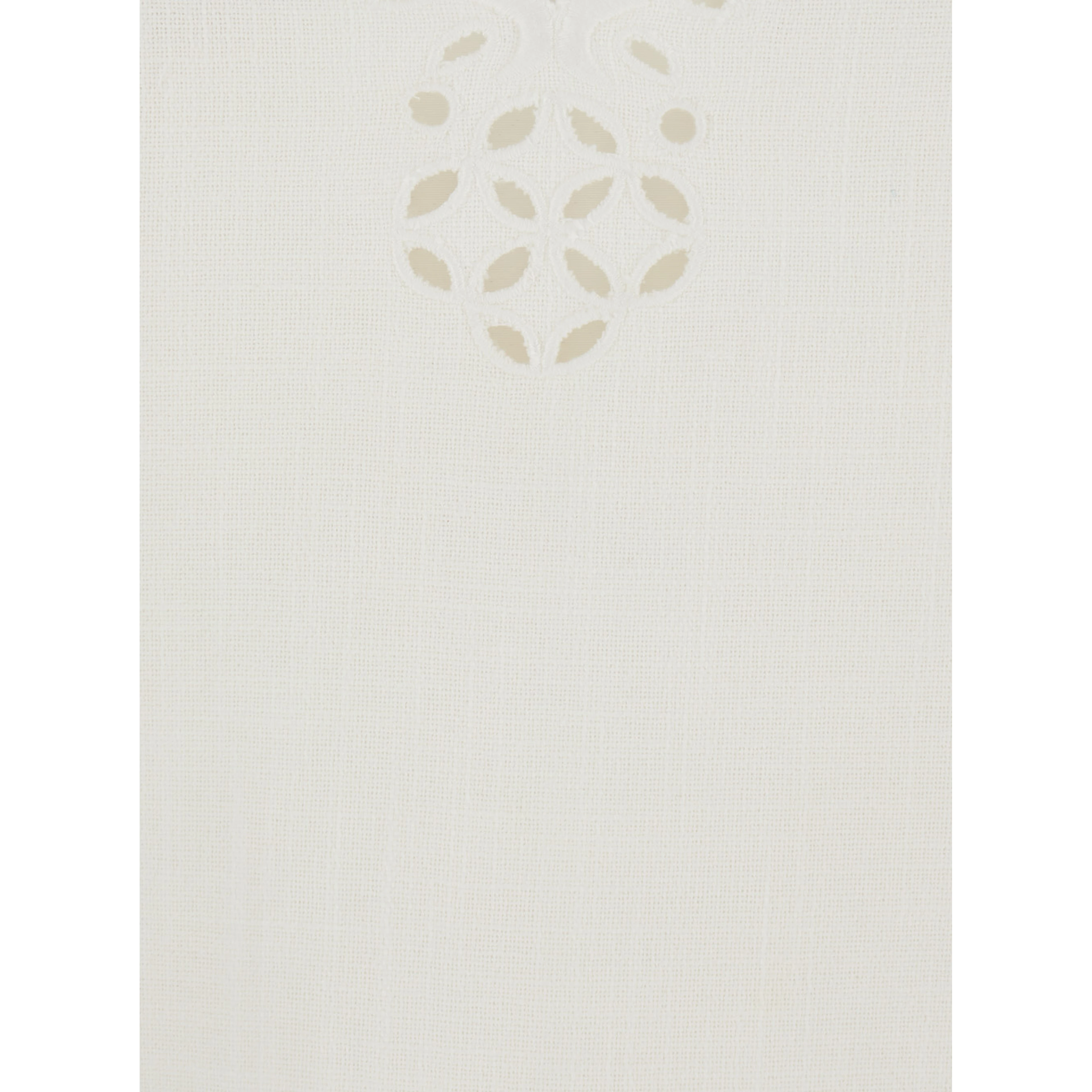 Dress Sherazade Crew Neck with Cut-Out Details and Scalloped Hem in White Cotton for Women