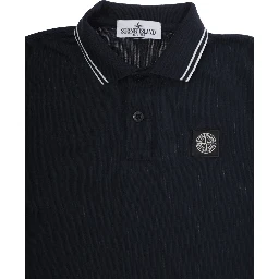 Blue Polo with logo patch on the front for kids