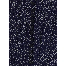 Midi Dress Briane with V-Neck and All-Over Polka Dot Motif in Blue Viscose for Women