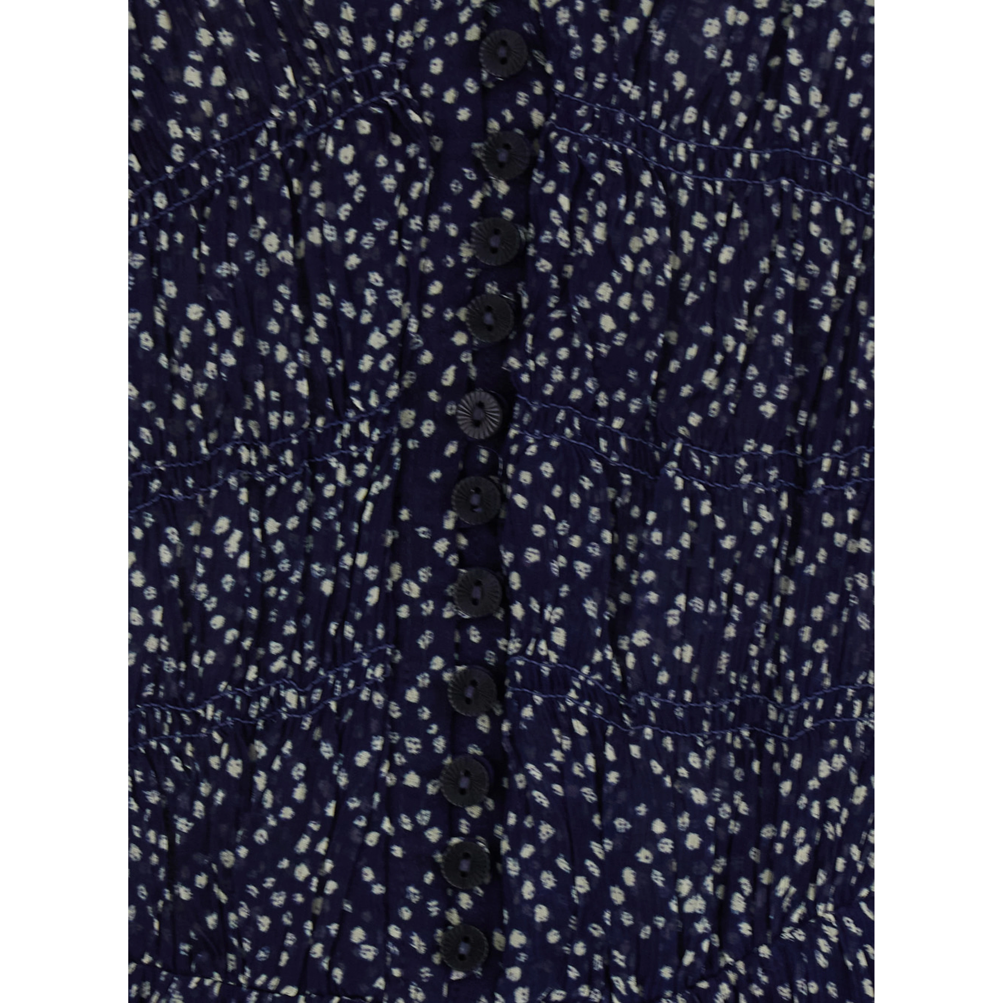 Midi Dress Briane with V-Neck and All-Over Polka Dot Motif in Blue Viscose for Women
