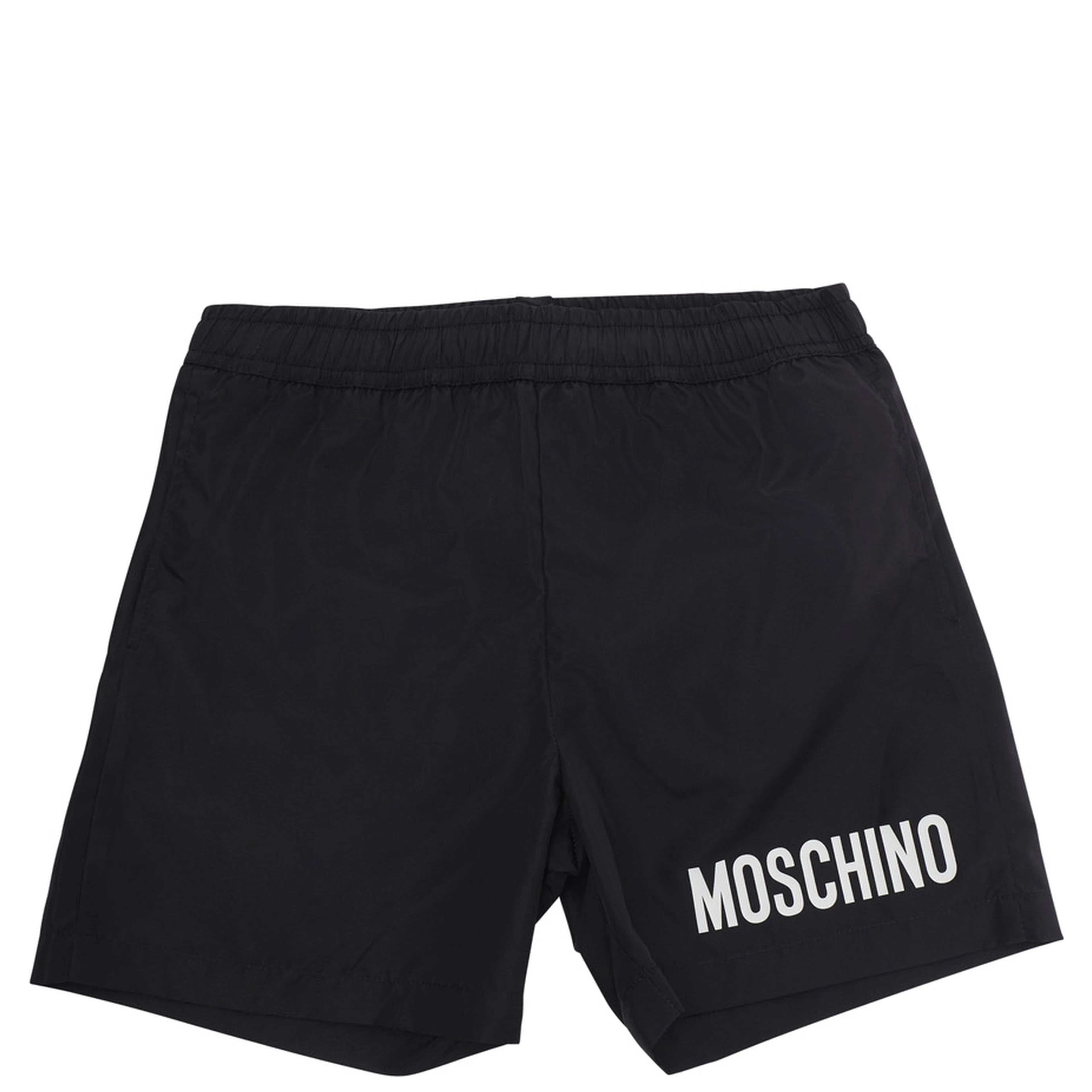 SWIM SHORTS with logo and side pockets in Black Fabric for Kids
