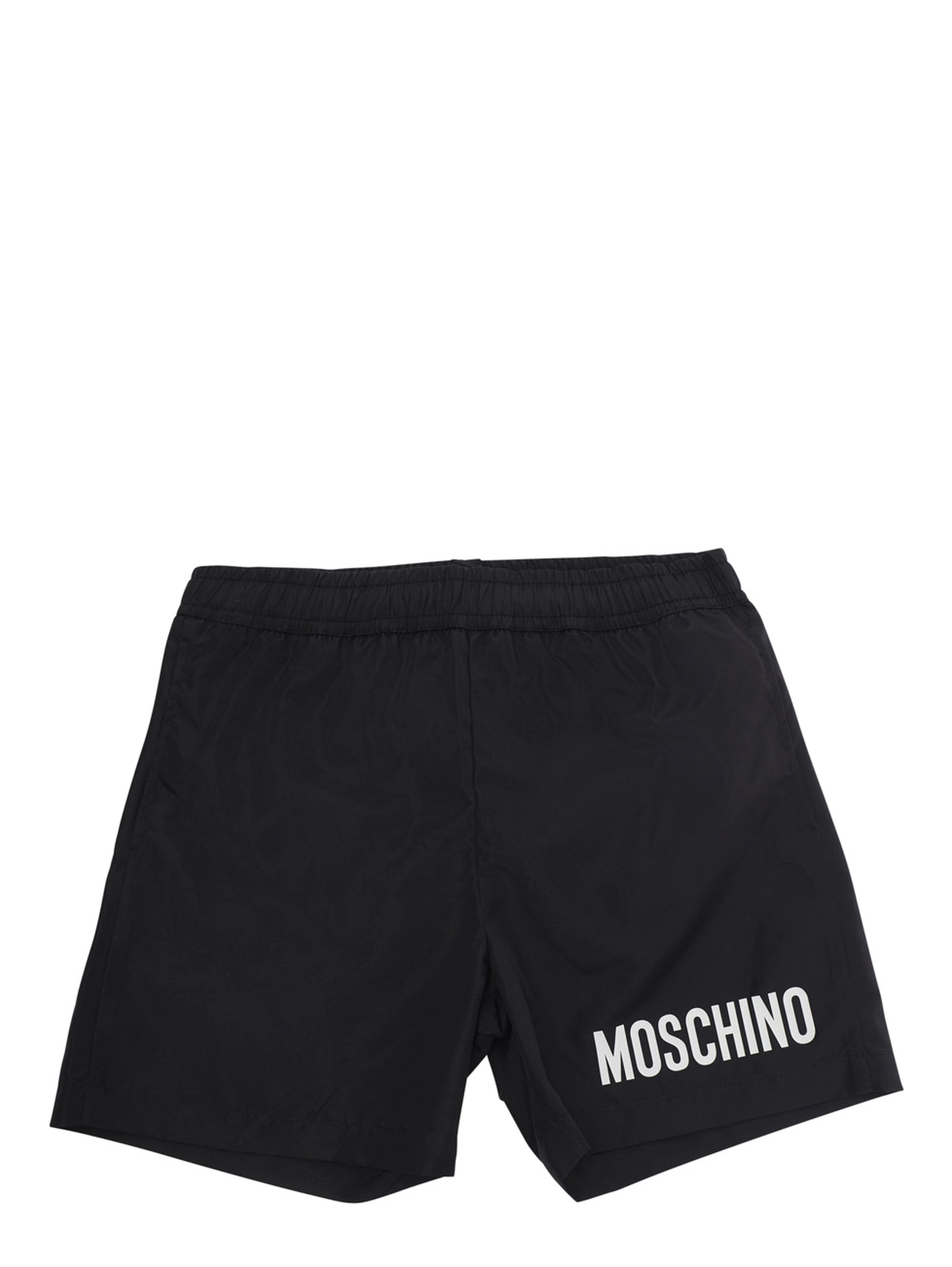 SWIM SHORTS with logo and side pockets in Black Fabric for Kids