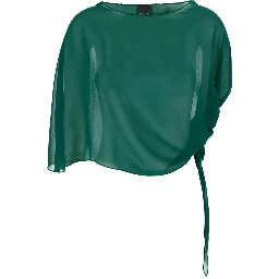Green Stole with side knot in Tech Fabric Woman