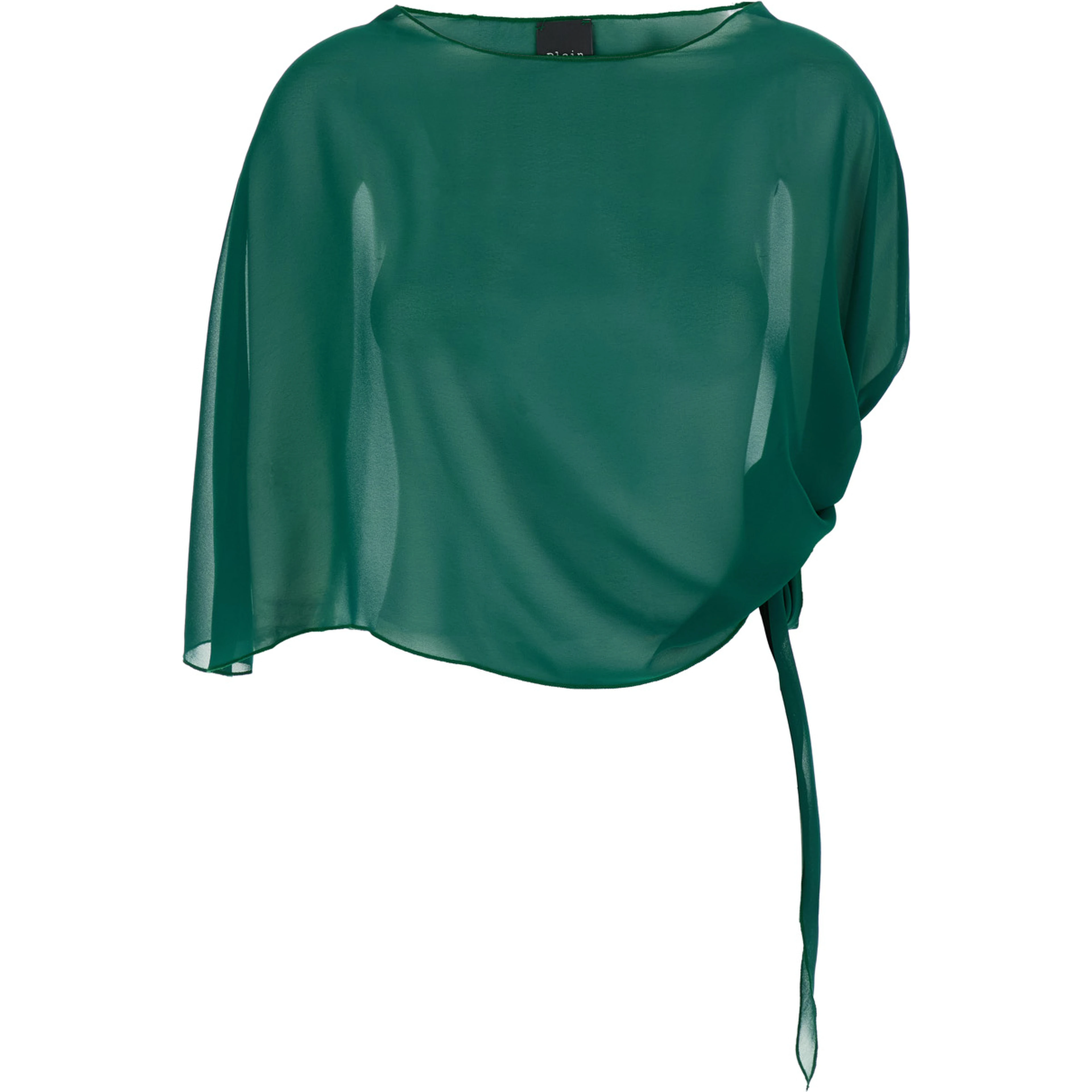 Green Stole with side knot in Tech Fabric Woman