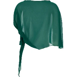 Green Stole with side knot in Tech Fabric Woman