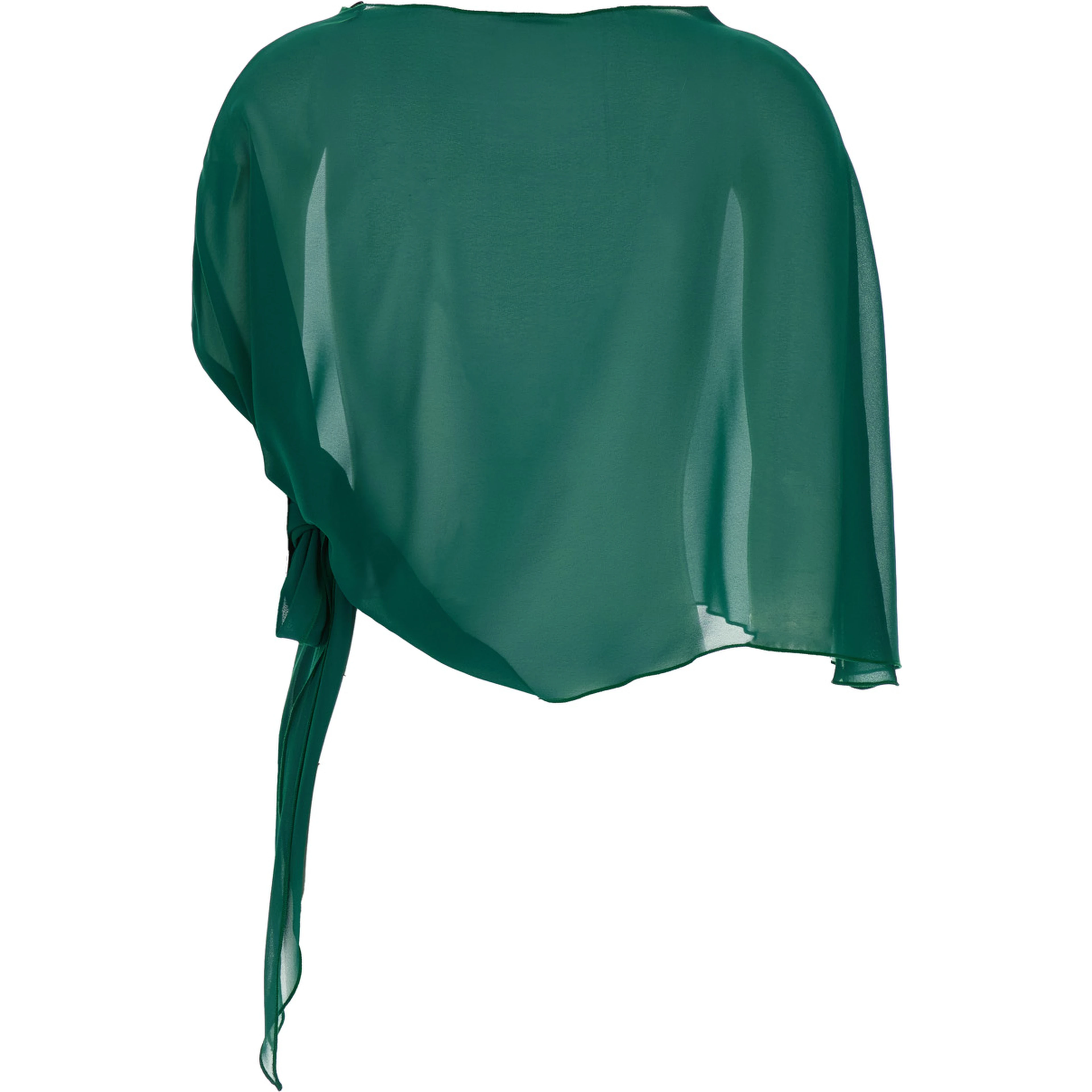 Green Stole with side knot in Tech Fabric Woman
