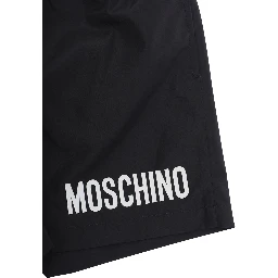 SWIM SHORTS with logo and side pockets in Black Fabric for Kids