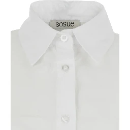 Antonia White Shirt with classic collar in cotton for women