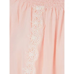 Laurel Pink Dress with Boat neckline and all-over lace details in Modal Women