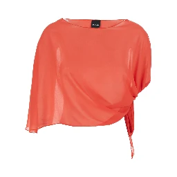 Red Stole with side knot in Tech Fabric Woman