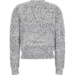 Grey sweater with round-neck and long-sleeve in wool blend women