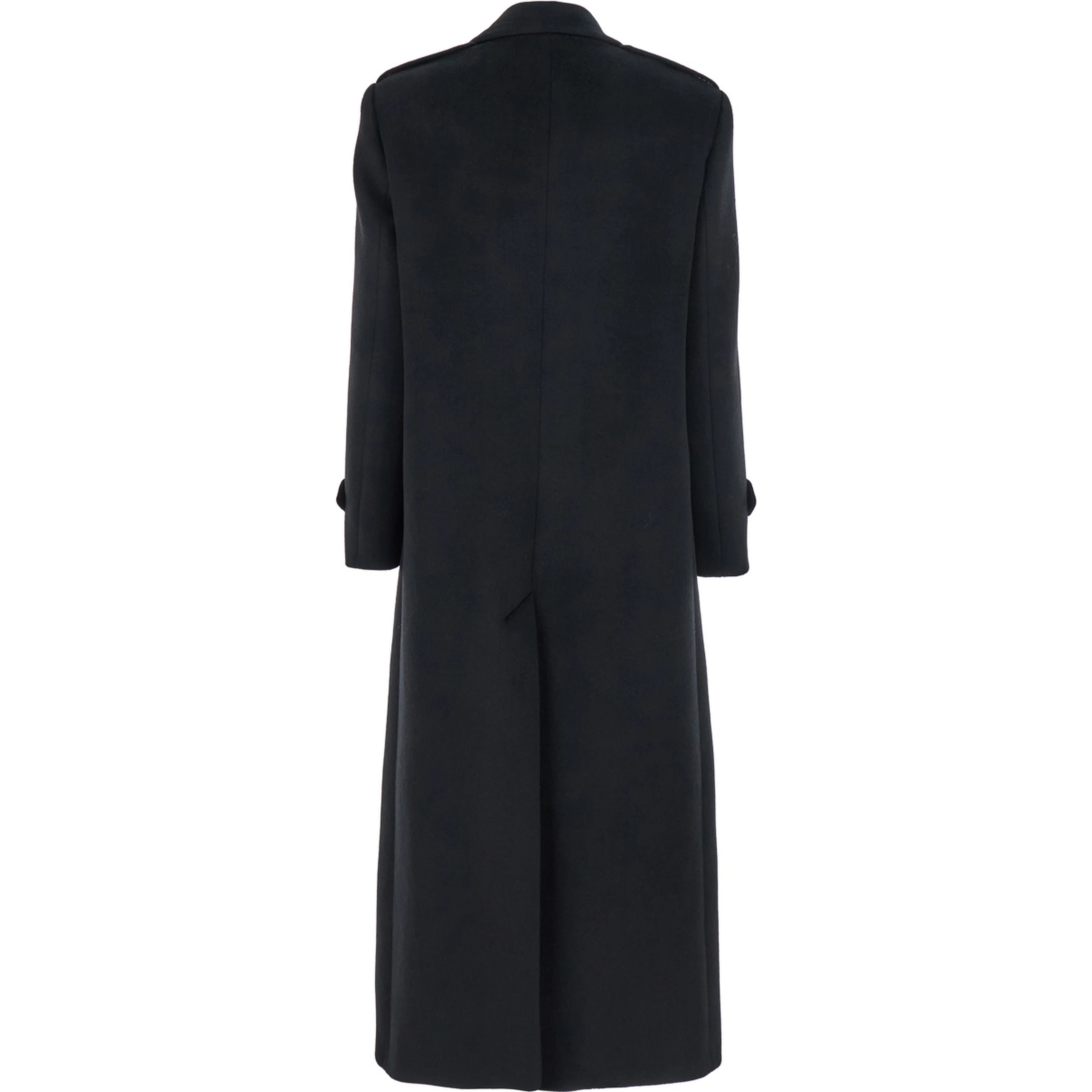Oversized coat with shirt collar and pockets in black for women