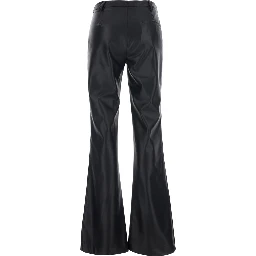 black Pants with belt loops and back pocket in Ecoleather for women