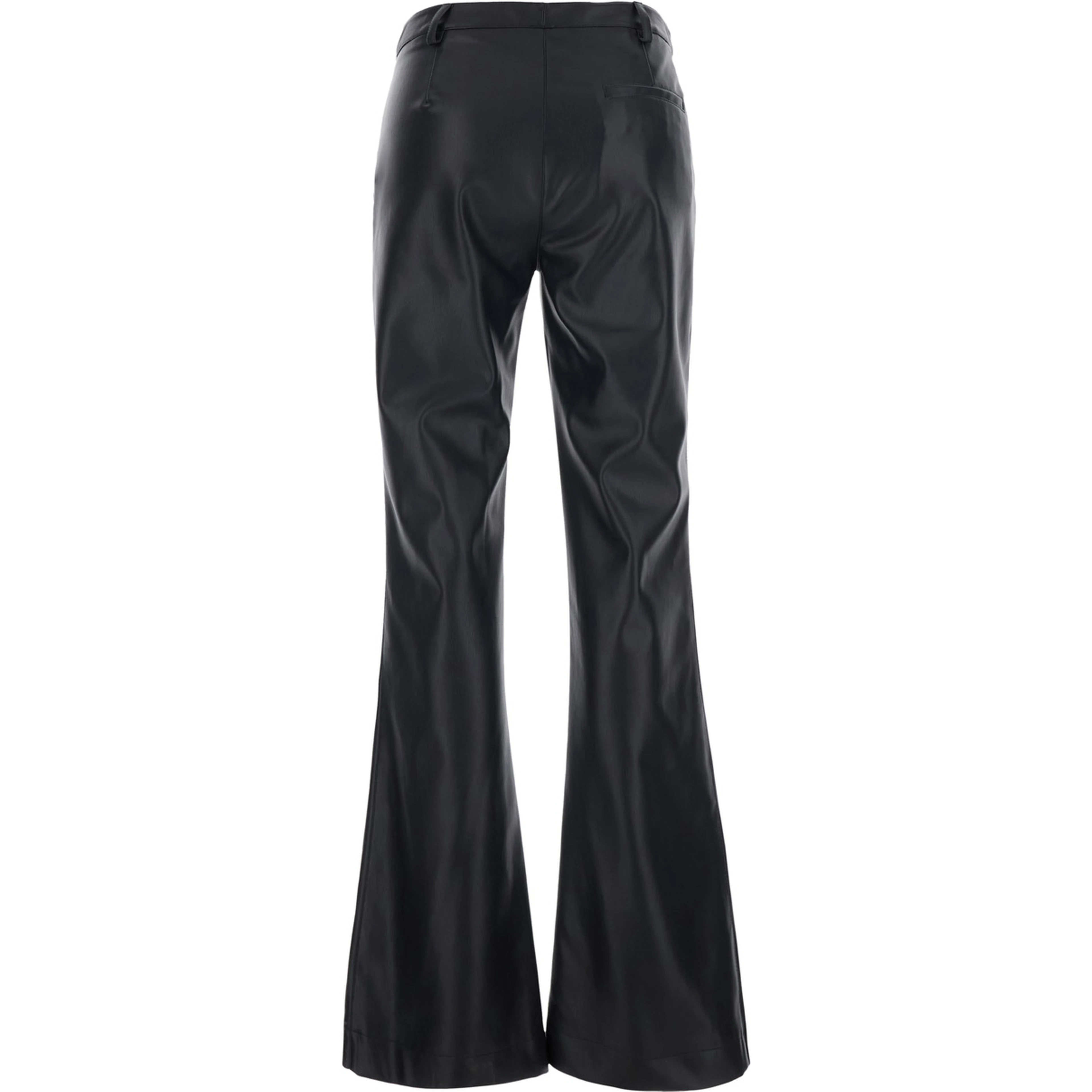 black Pants with belt loops and back pocket in Ecoleather for women