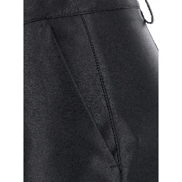black Pants with belt loops and back pocket in Ecoleather for women