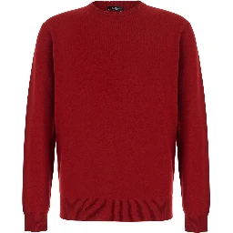 Sweater with round neck and long sleeves made of cashmere, red, unisex