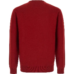Sweater with round neck and long sleeves made of cashmere, red, unisex