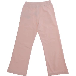 Pink Pants with Elastic Drawstring Waist and Logo on the Front in Cotton Girl