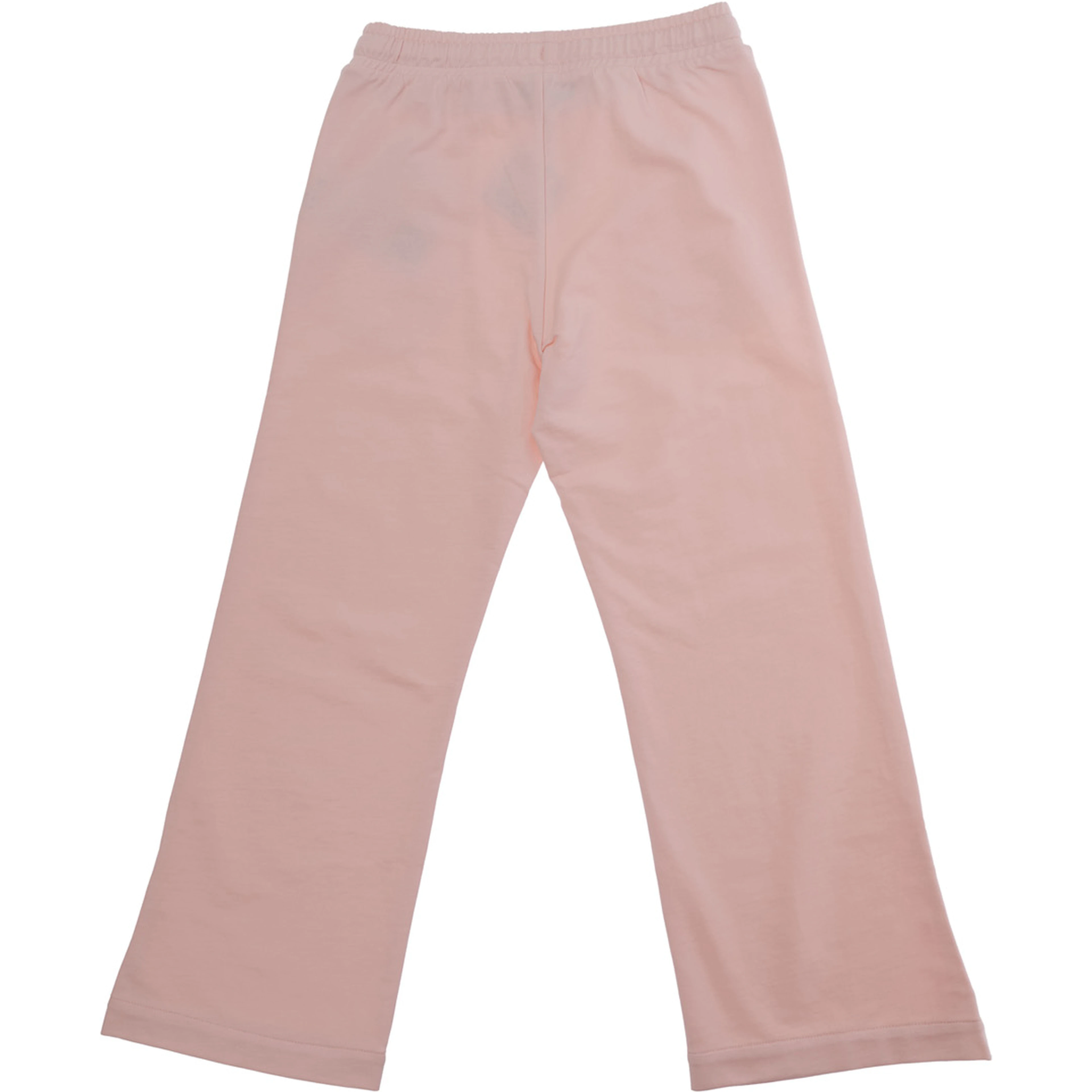 Pink Pants with Elastic Drawstring Waist and Logo on the Front in Cotton Girl