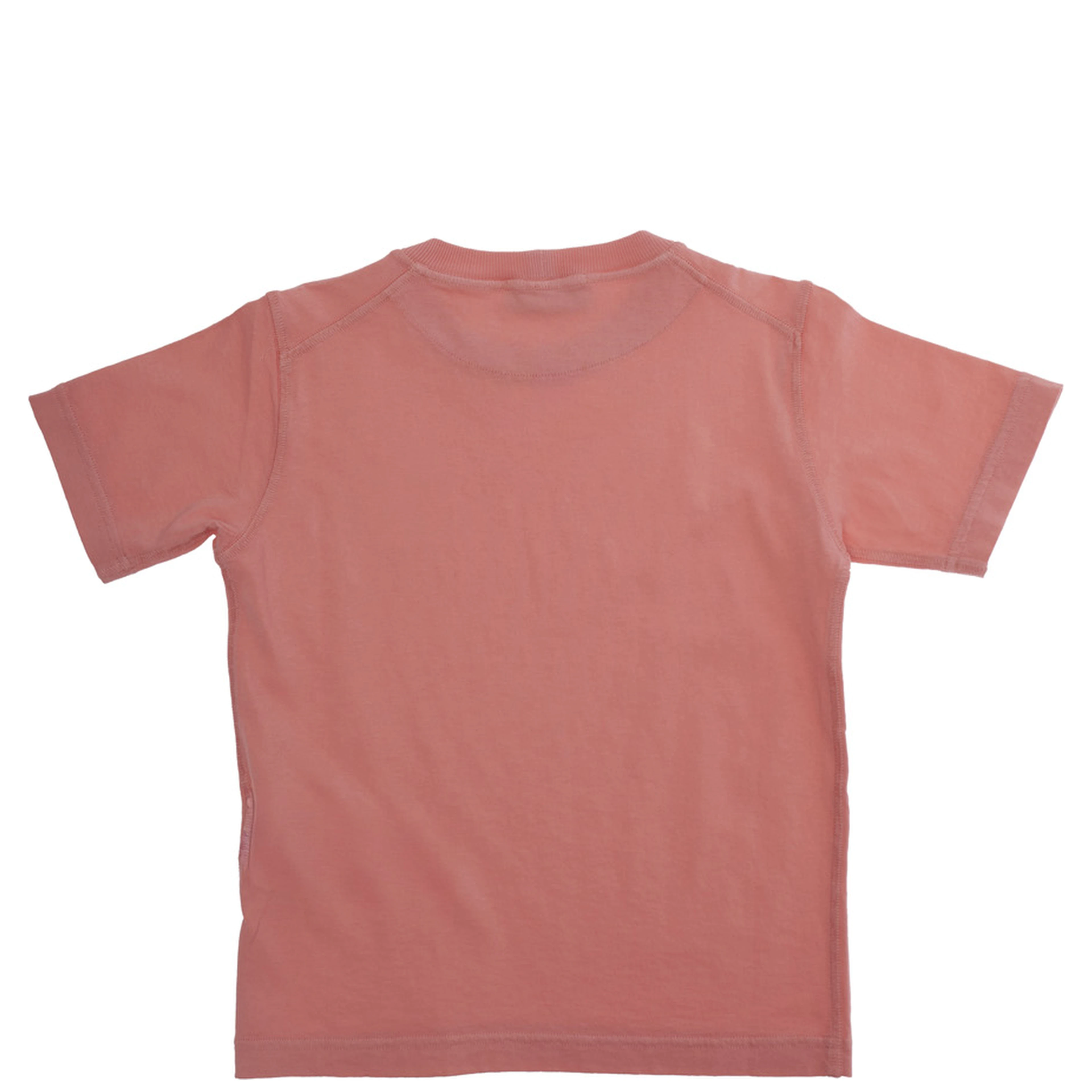Pink Crewneck T-Shirt with Logo Patch on the Front in Cotton Boy
