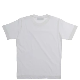 Crew Neck T-Shirt with Logo Patch on the Front in White Cotton for Kids