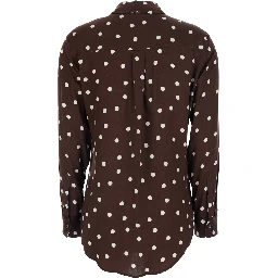 POIS POCKET SHIRT - Brown - Shirt with pockets and polka dot design - In Polyester - Women