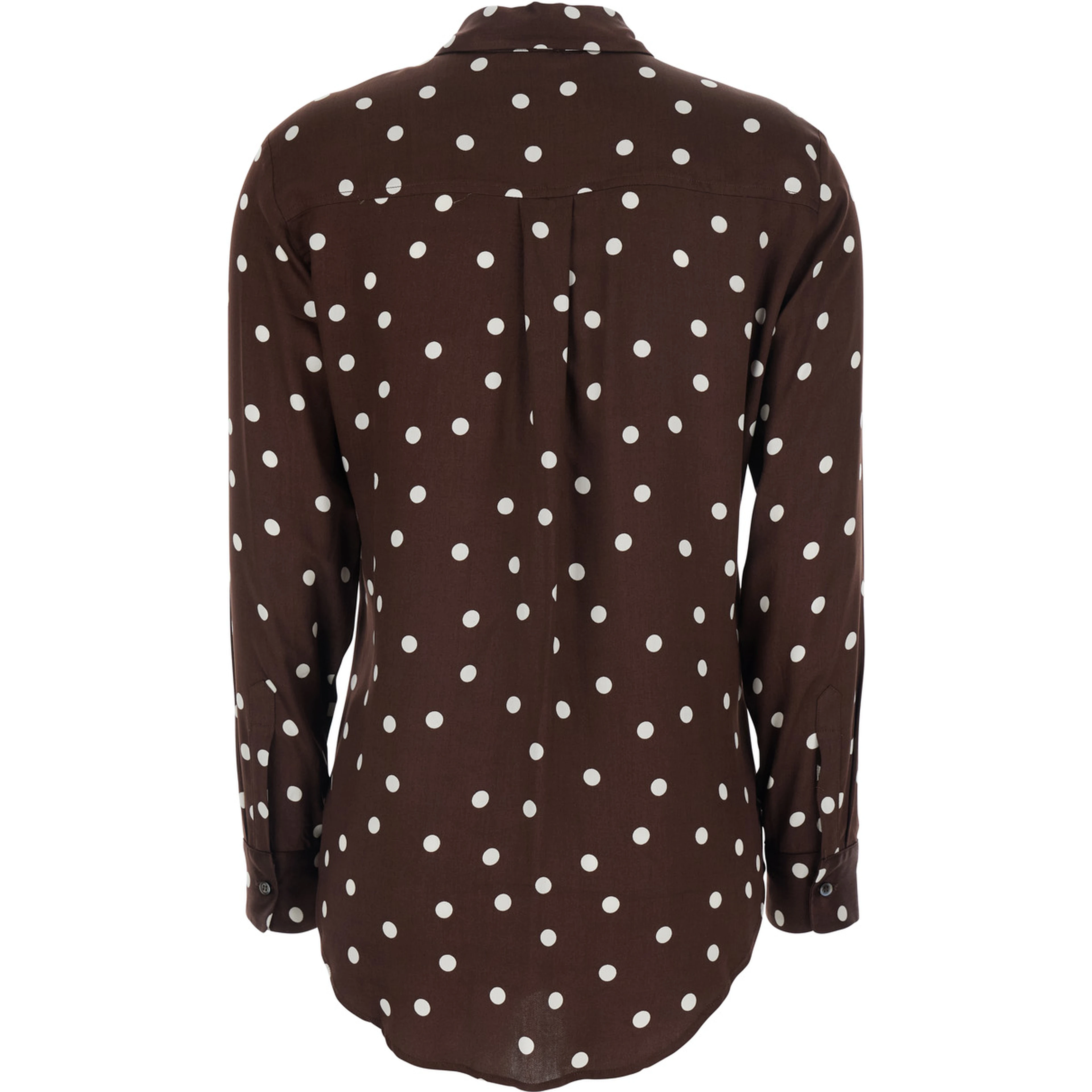 POIS POCKET SHIRT - Brown - Shirt with pockets and polka dot design - In Polyester - Women