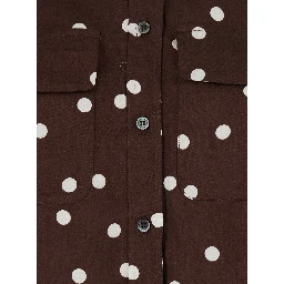 POIS POCKET SHIRT - Brown - Shirt with pockets and polka dot design - In Polyester - Women