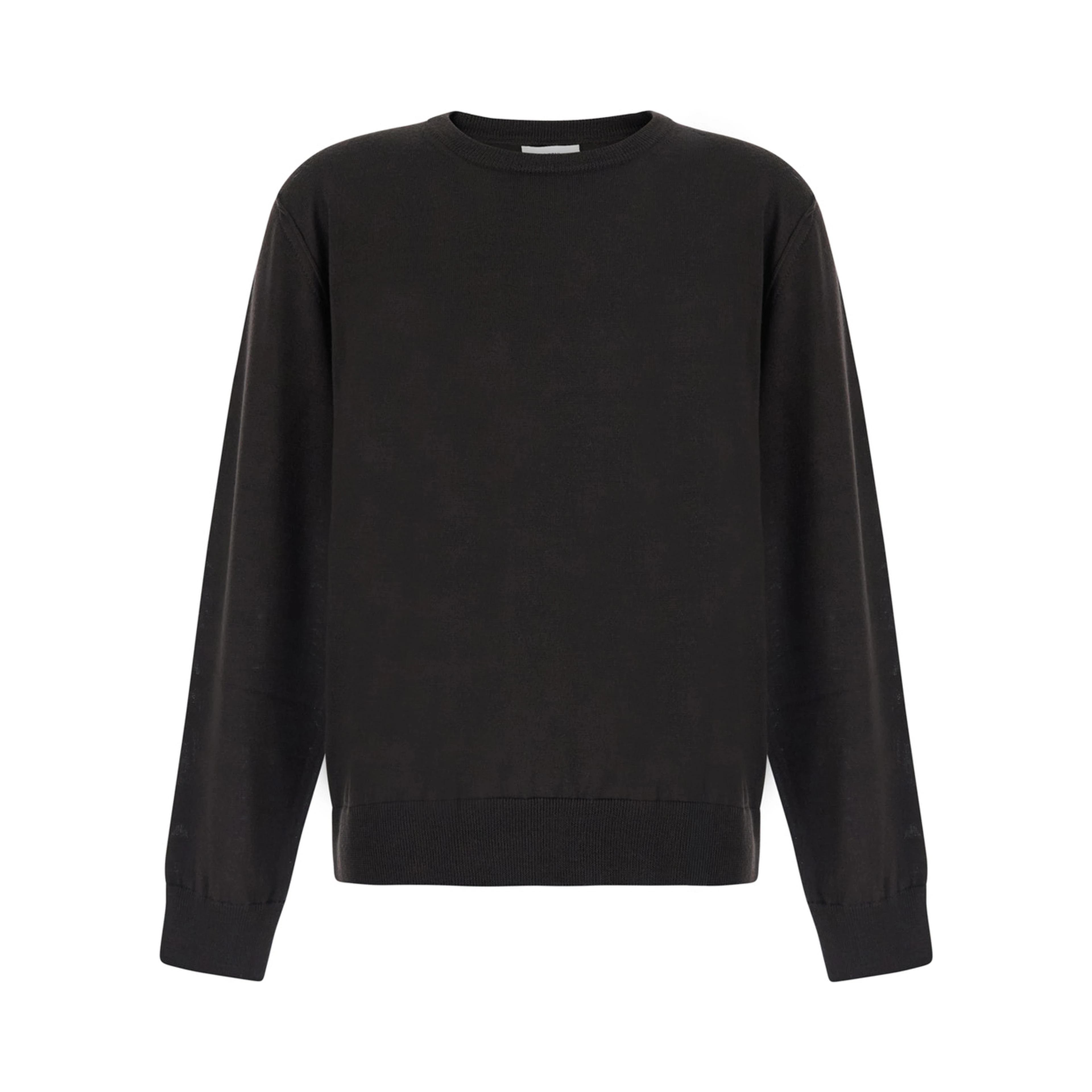 Brown Crew Neck Sweater in Wool for Men