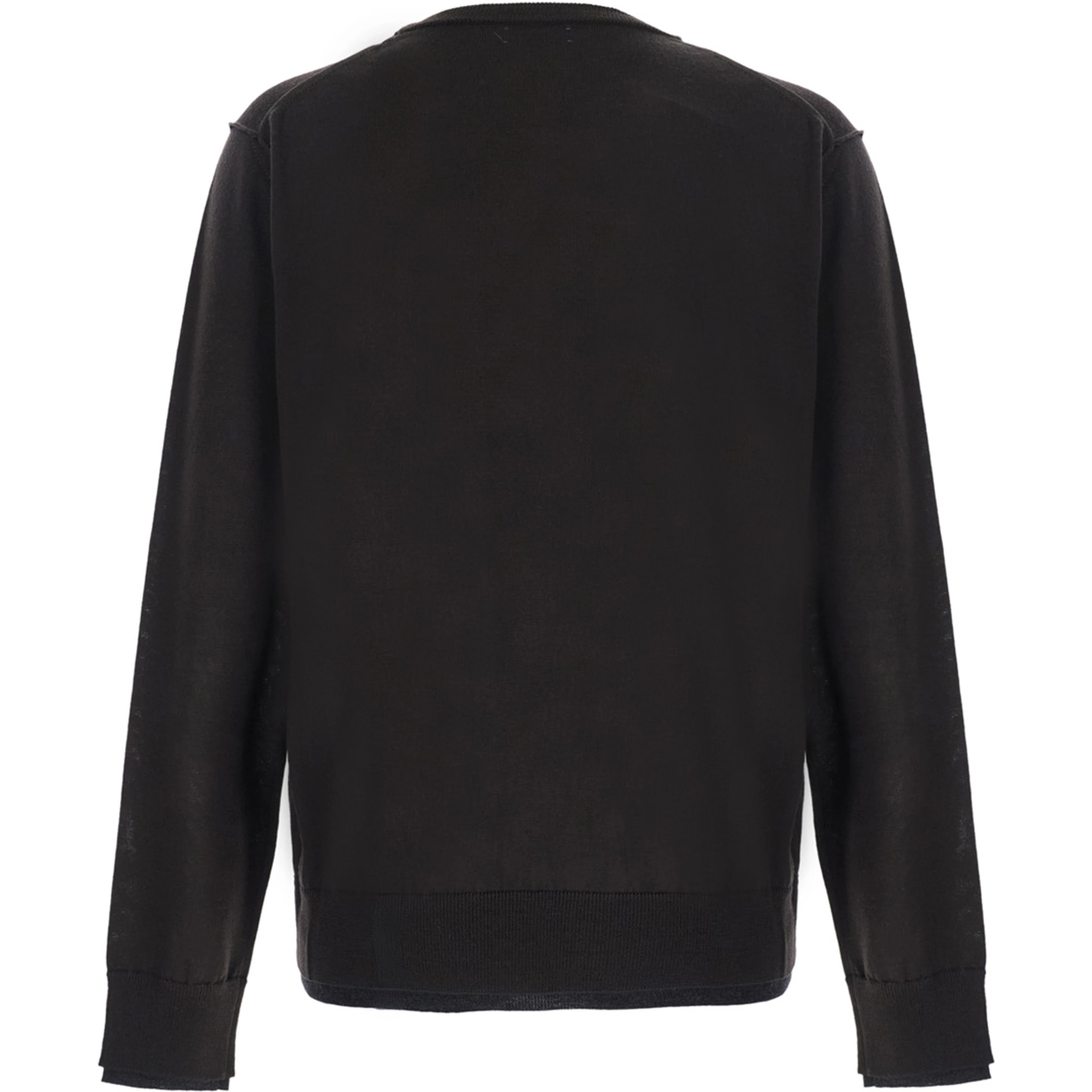 Brown Crew Neck Sweater in Wool for Men