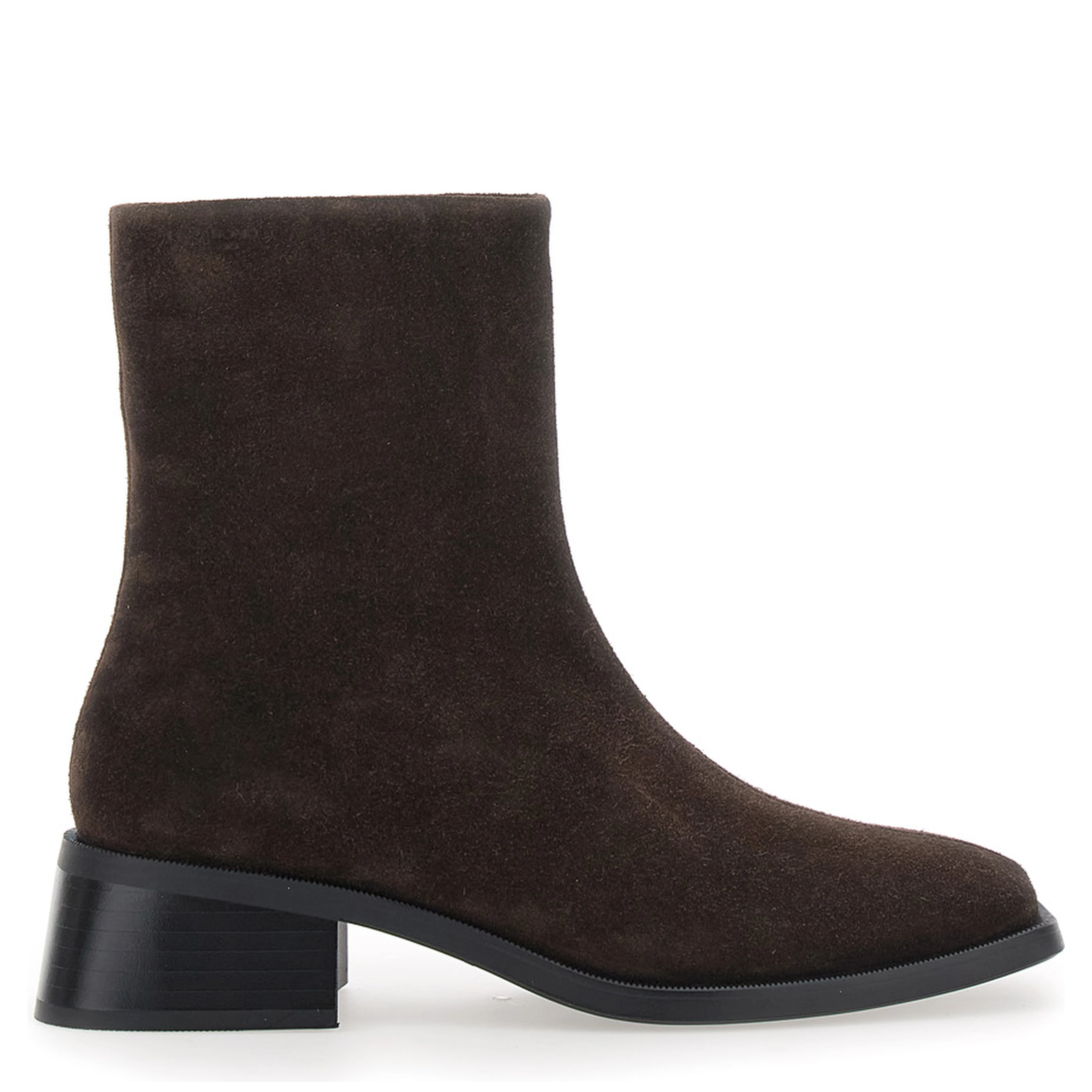 Blanca Brown ankle boots with side zip closure in suede for women
