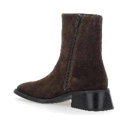 Blanca Brown ankle boots with side zip closure in suede for women