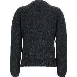 Cardigan with beads gray in wool and silk unisex