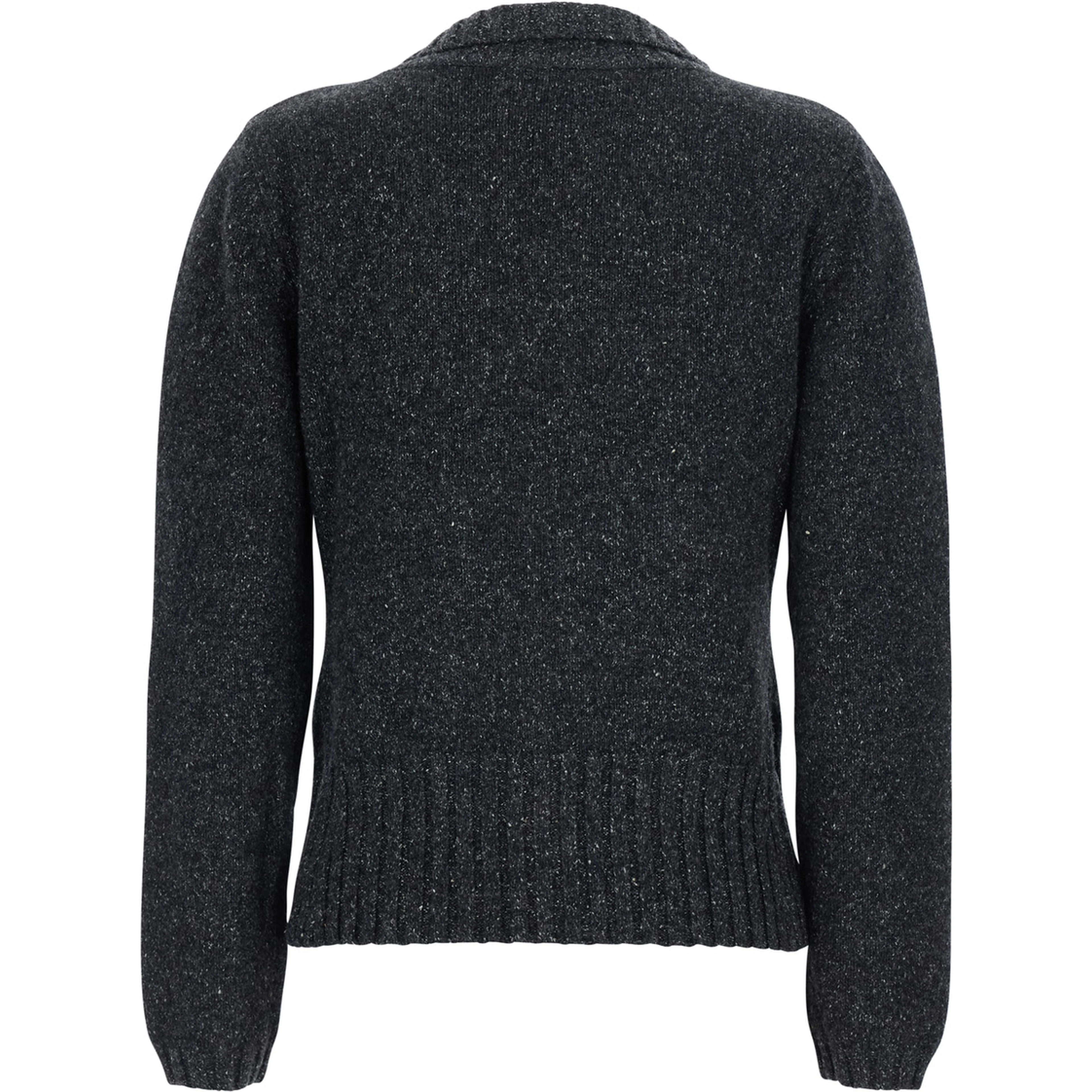 Cardigan with beads gray in wool and silk unisex