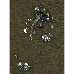Mini Skirt OLIVE GREEN FLORAL EMBELLISHED with cotton and green woman