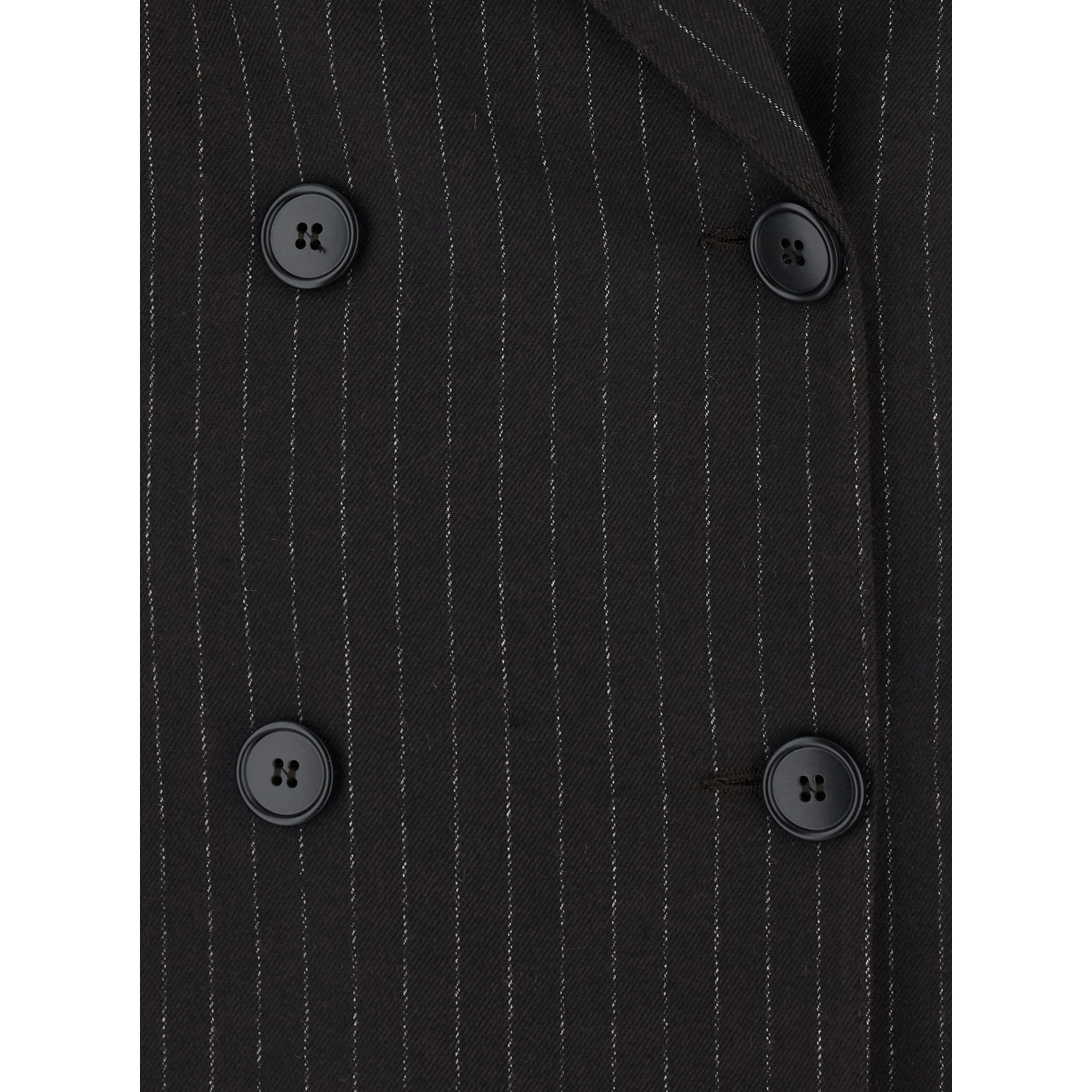 Brown Double-Breasted Jacket with Peak Revers and All-Over Pinstripe in Fabric for Women