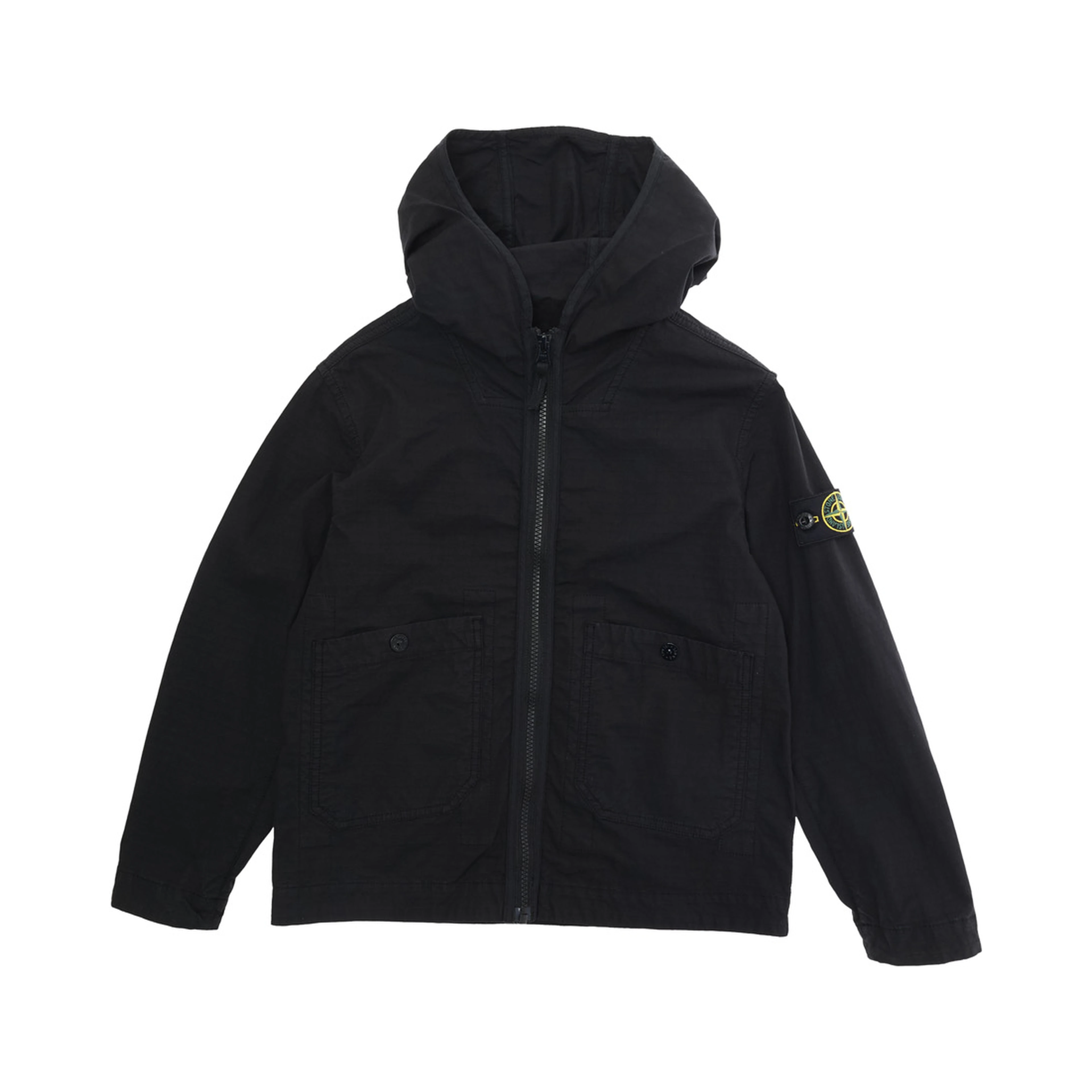Short Parka Black with Hood for Men
