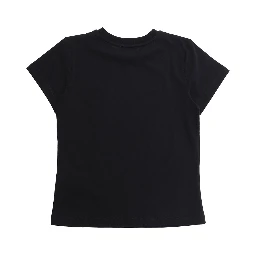 Black Logo T-Shirt with Front Logo in Cotton for Girls