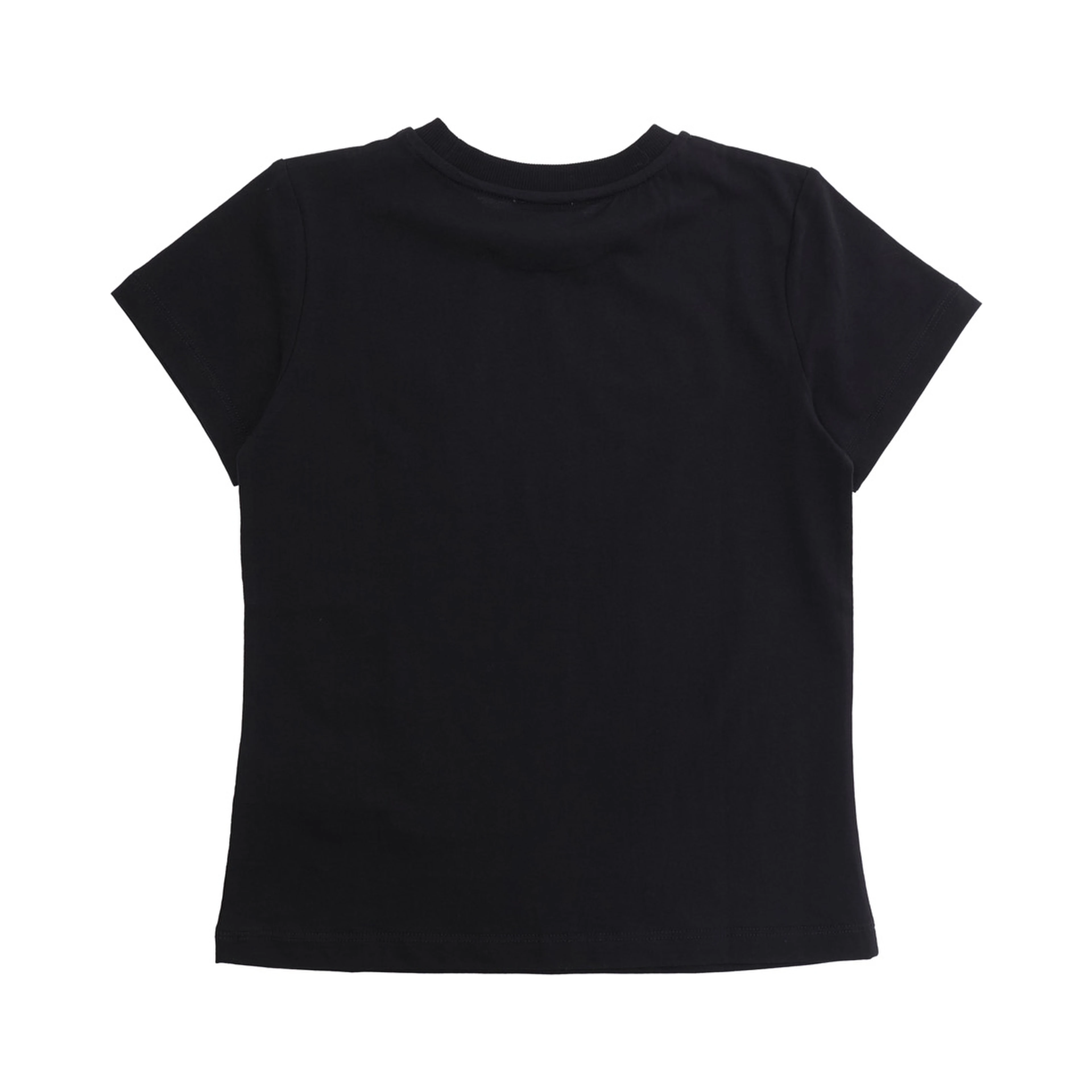 Black Logo T-Shirt with Front Logo in Cotton for Girls