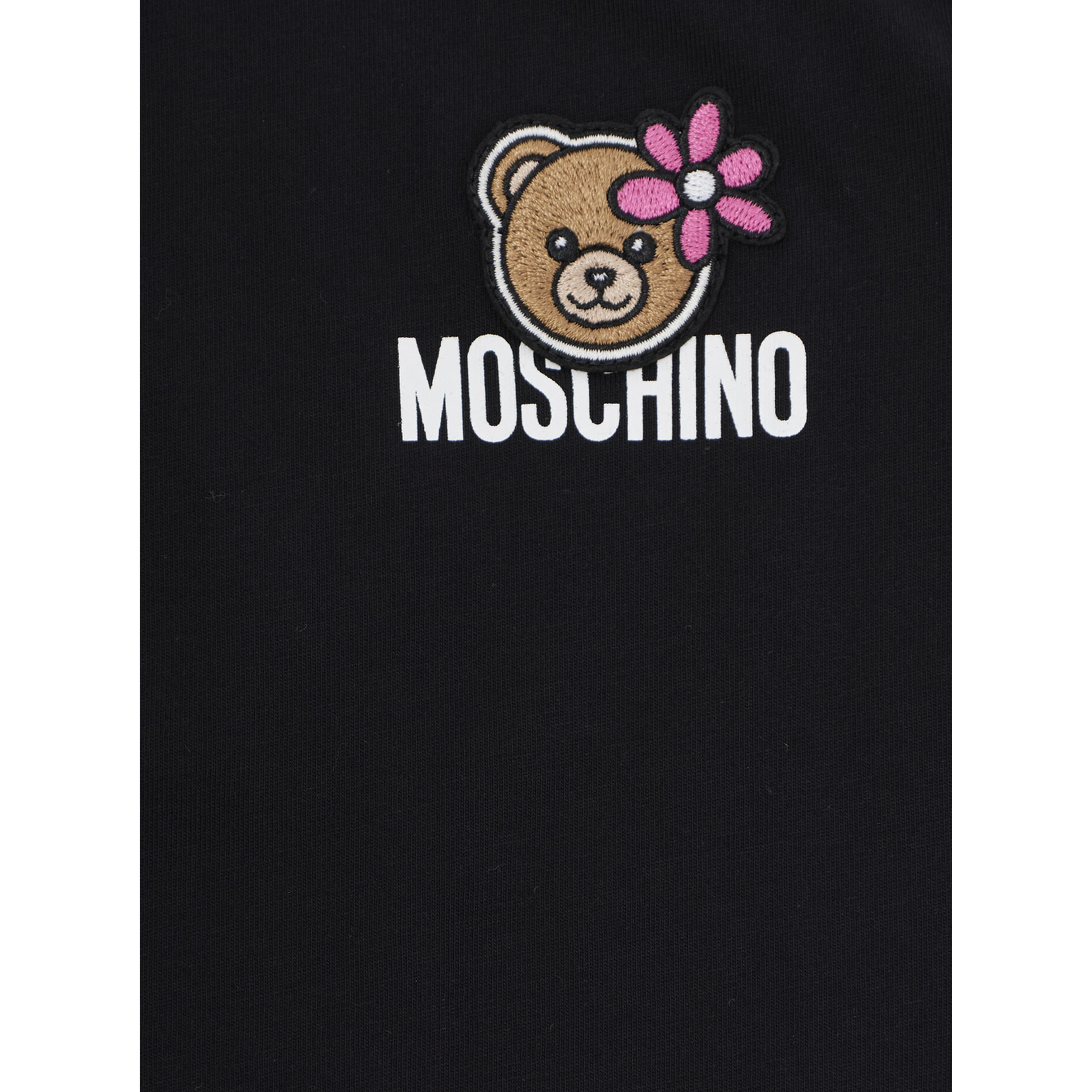 Black Logo T-Shirt with Front Logo in Cotton for Girls