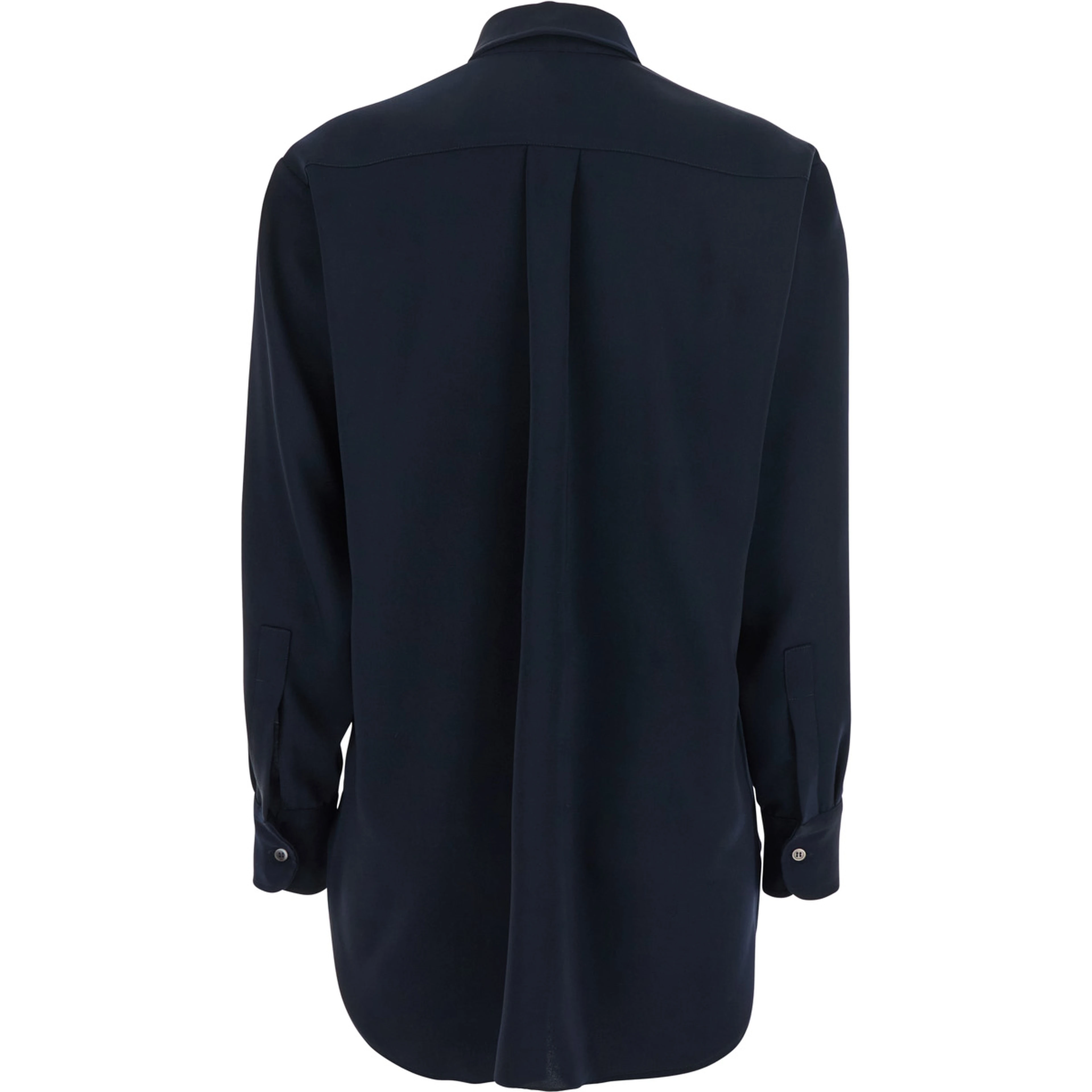 Blue Shirt with Classic Collar in Tech Fabric for Women