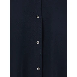 Blue Shirt with Classic Collar in Tech Fabric for Women
